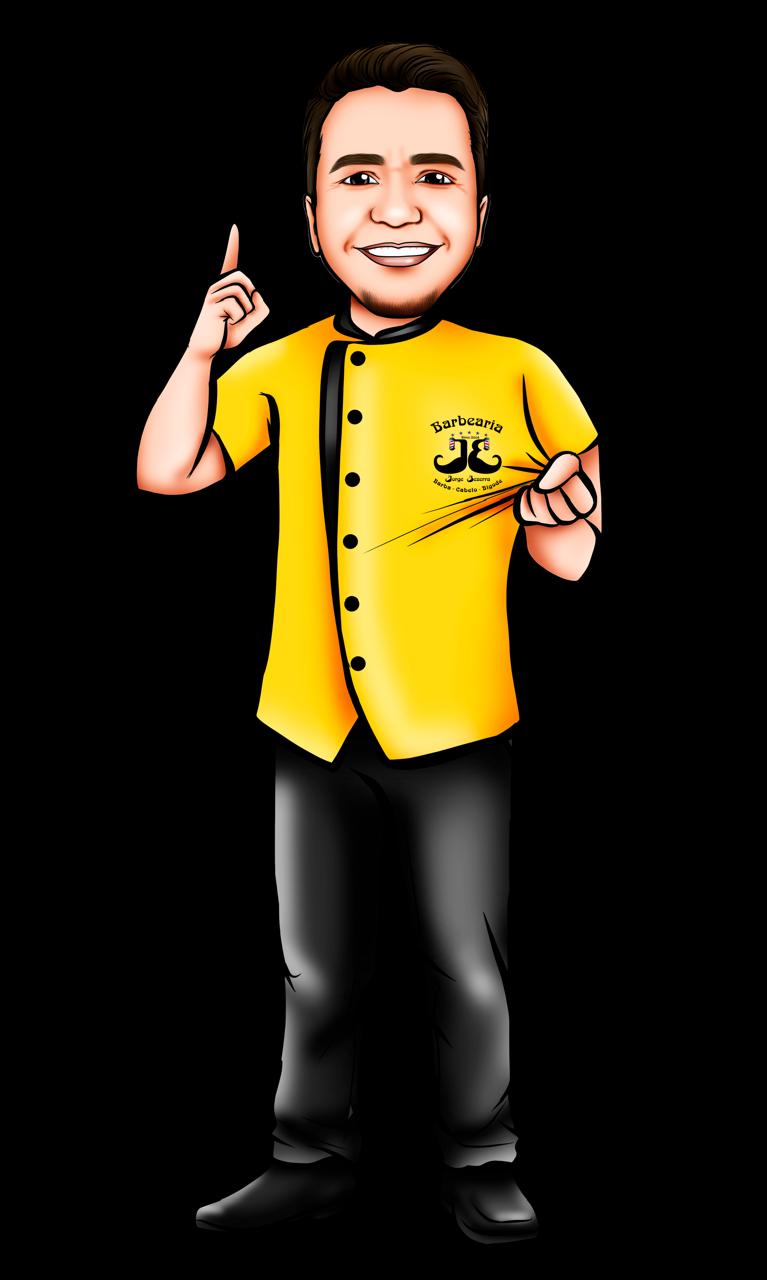 Mascote ilustrado da Barbearia Jorge Bezerra